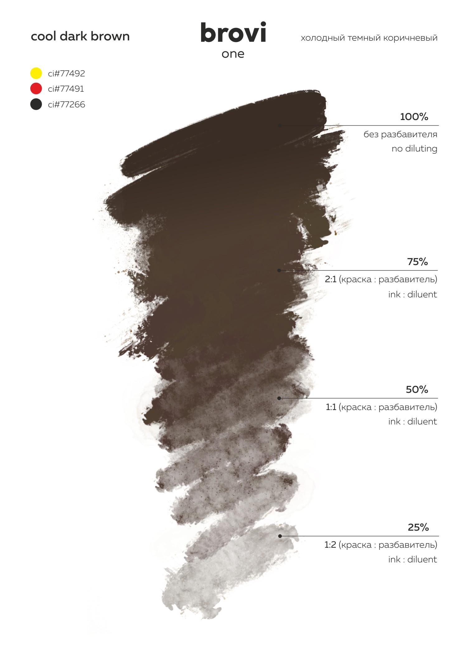 BROVI წარბის პიგმენტი  cool dark brown